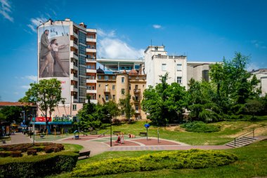 22. 05. 2022 Belgrade, Serbia, Panorama of Belgrade. The photograph shows part of Belgrade square Slavia