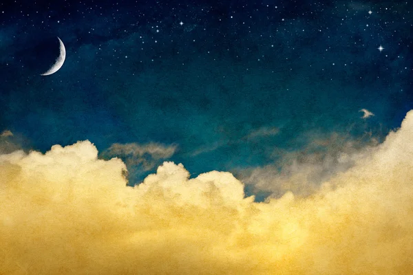 Maan en cloudscape — Stockfoto