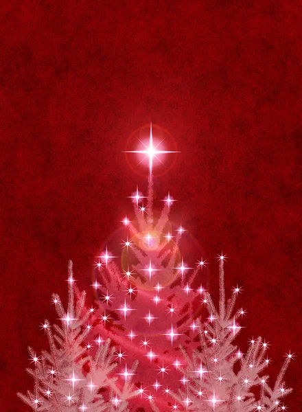 Vánoční stromky na červené — Stock fotografie