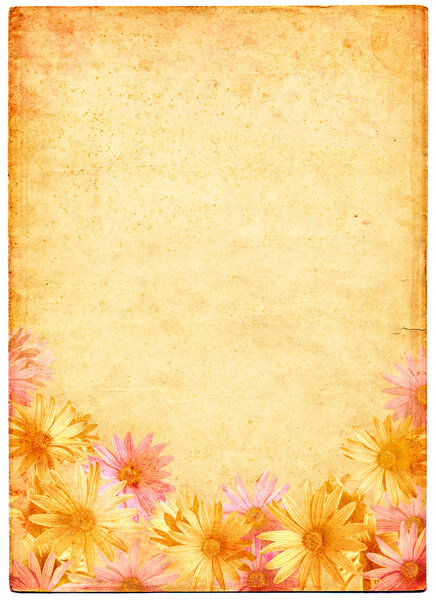 Цветы на древней бумаге
