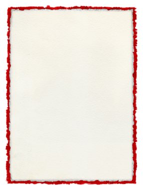 Deckled Paper with tattered red border. clipart
