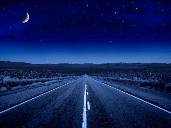 Starry Night Road — Stock Photo, Image