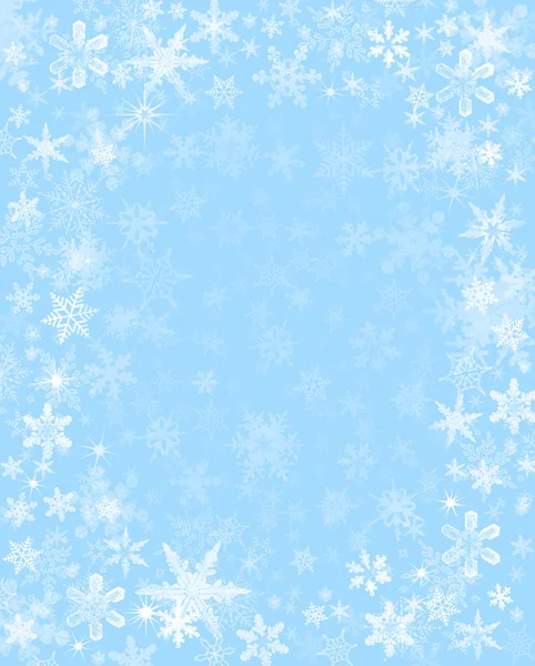 Snö på pastell blå — Stockfoto