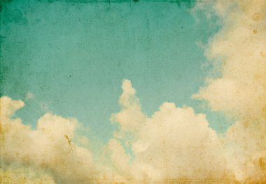 Retro bulutlar ve gökyüzü