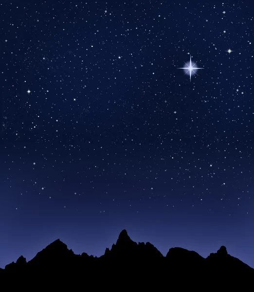 山繁星满天的夜晚 — 图库照片