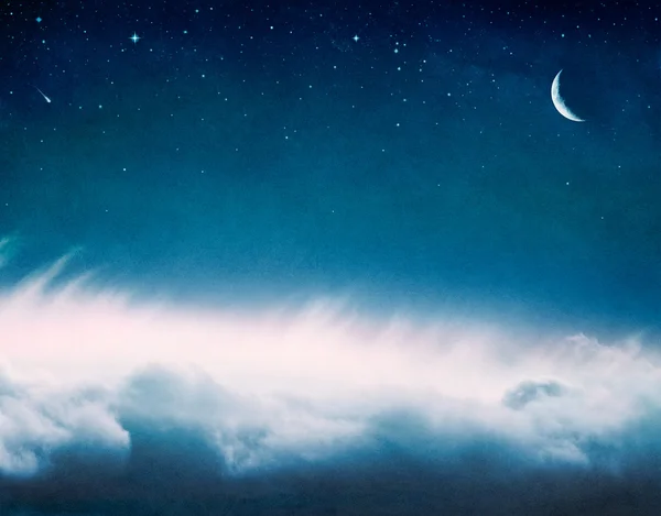 Glowing Clouds and Moon — Stock Photo, Image