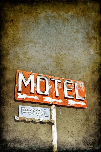 Grungy motel teken — Stockfoto