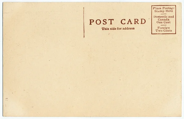 Old Postcard Backside — Stock Photo, Image