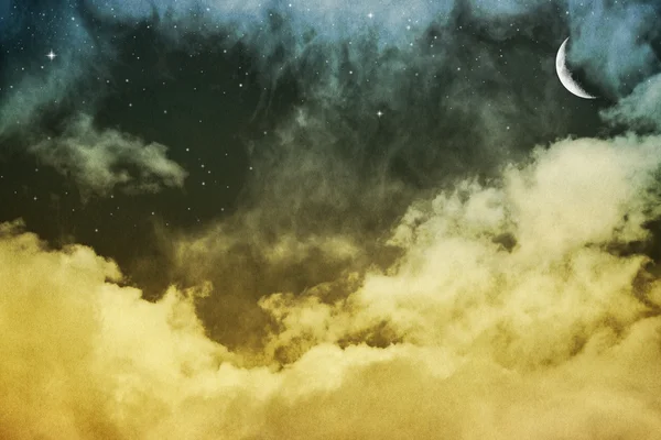 Clouds, Moon and Stars — Stock Photo, Image