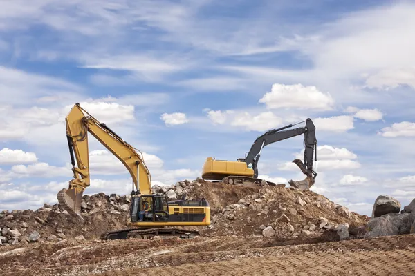 Two Backhoes — Stock Photo, Image