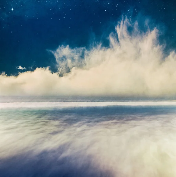 Nacht Seenlandschaft Fantasie — Stockfoto