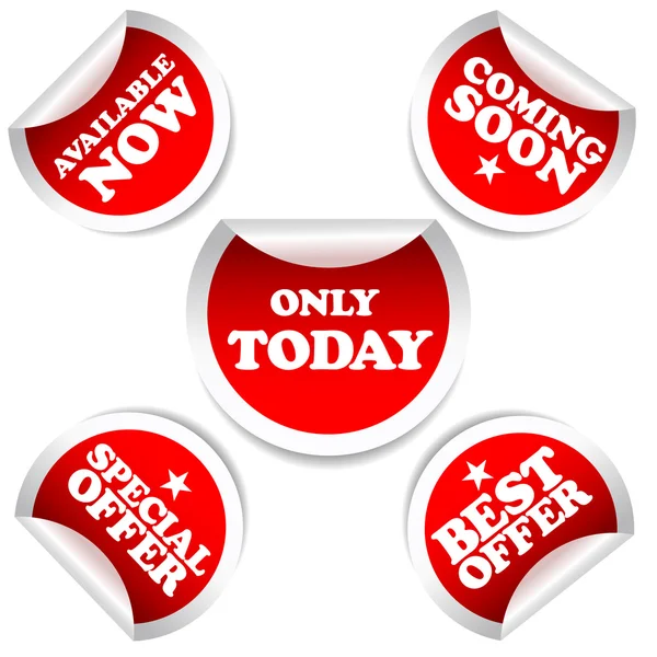 renkli vektör en iyi teklif çıkartmaları kümesi.