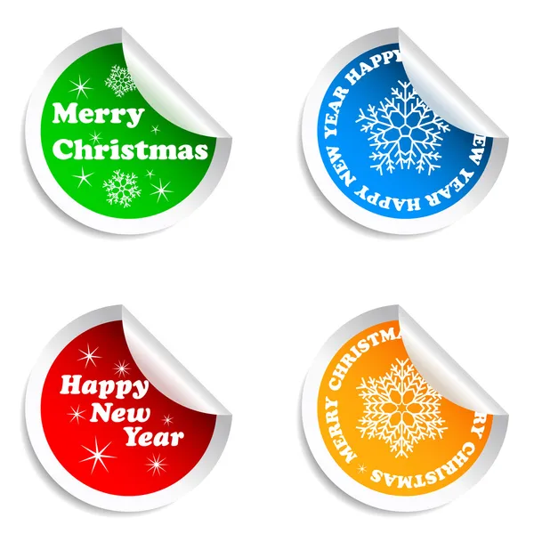 mutlu Noeller ve mutlu yeni yıl çıkartmaları kümesi.