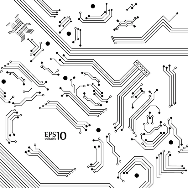 Fondo digital del circuito eléctrico . — Vector de stock