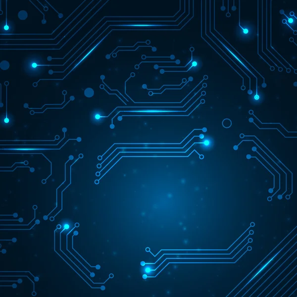 Arrière-plan technologique avec éléments de circuit imprimé . — Image vectorielle