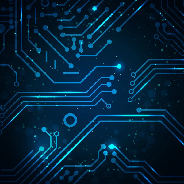 Arrière-plan technologique avec éléments de circuit imprimé . — Image vectorielle