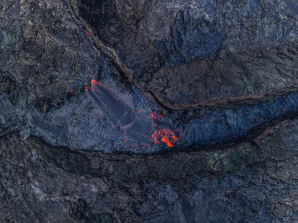 Landscape Iceland Volcanic Eruption View Lava Flow Reykjanes Peninsula Partially — Photo