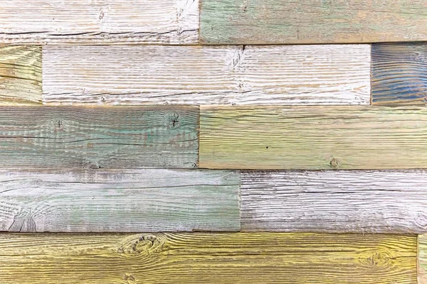 Background Old Shabby Colored Wooden Boards Arranged Horizontally Close — Stock Photo, Image