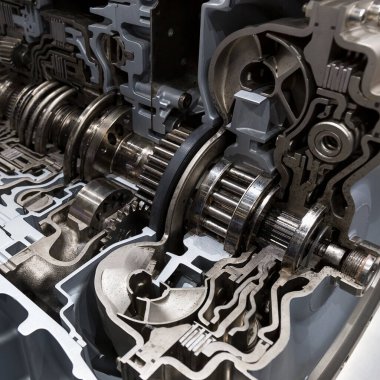 Arabanın motorunun iç kısmı yakın plan..