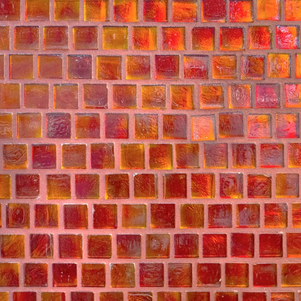 Surface Fragment Covered Red Orange Mosaic Ceramic Tiles — Stock Photo, Image