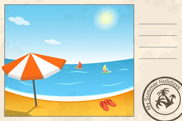 Carte postale d'été — Image vectorielle