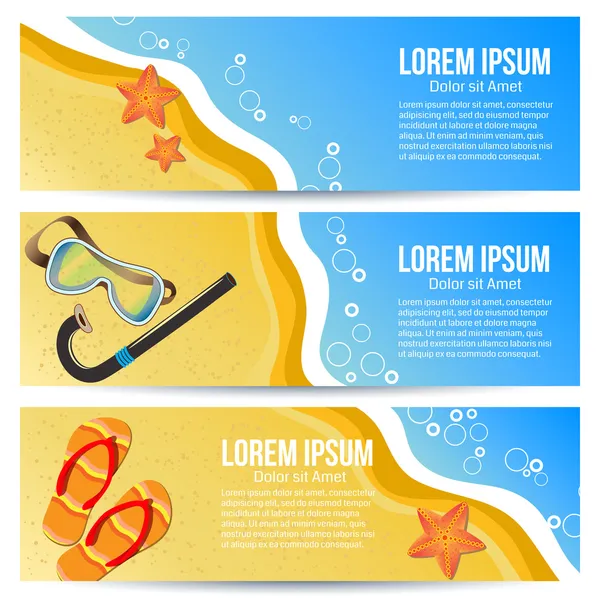 Zomer banners — Stockvector