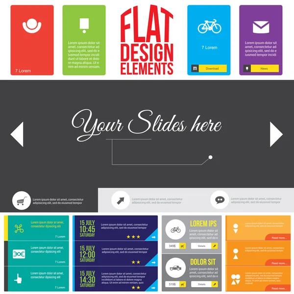 Flat Web Design elements. — Stock Vector