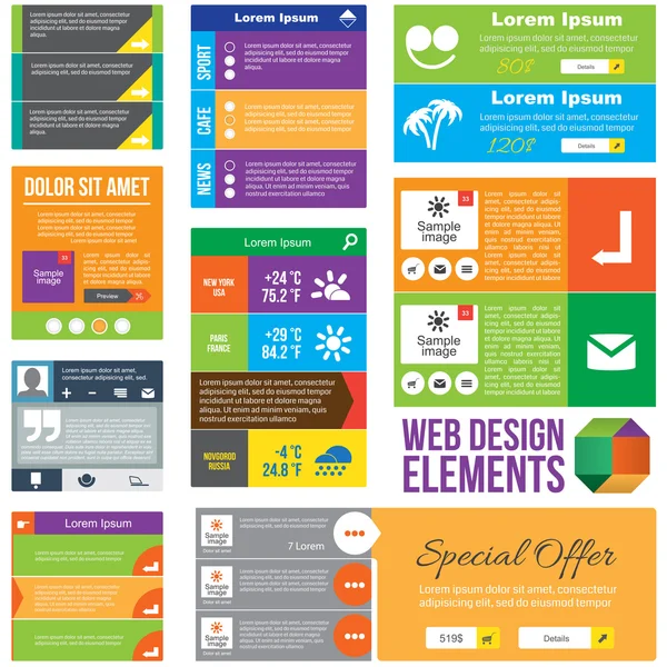 Elementos de design web plana Gráficos Vetores