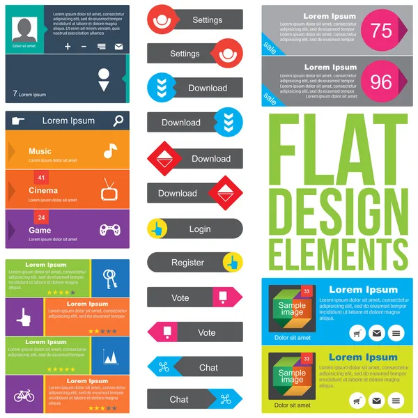 Elementos de design web plana Ilustração De Bancos De Imagens