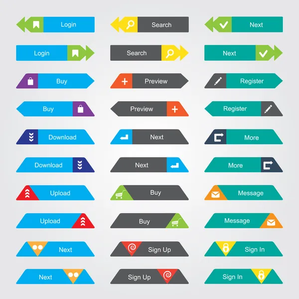 Set di pulsanti — Vettoriale Stock