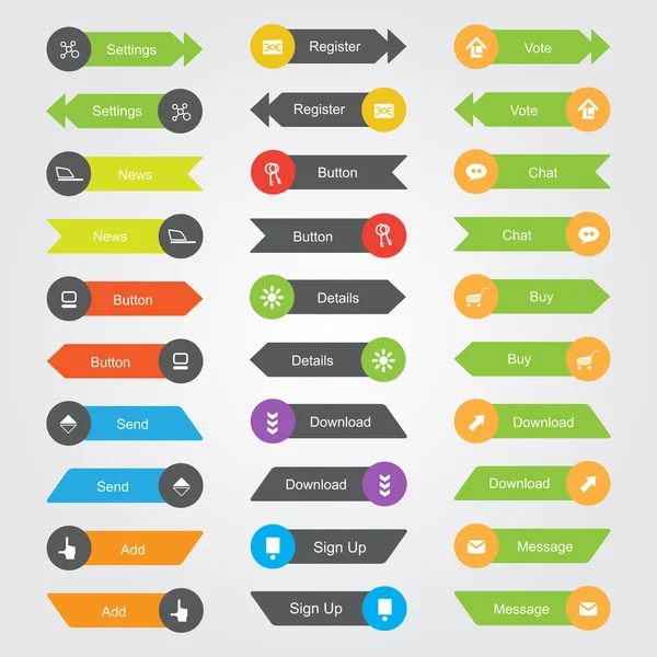 Set di pulsanti — Vettoriale Stock