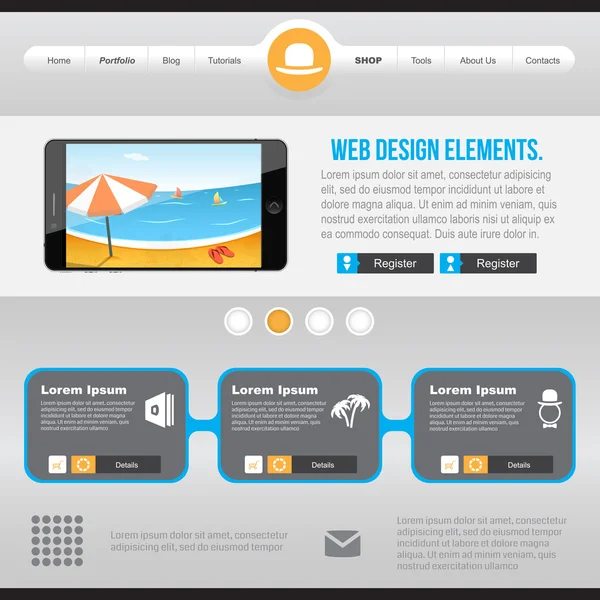 Flache Webdesign-Elemente — Stockvektor