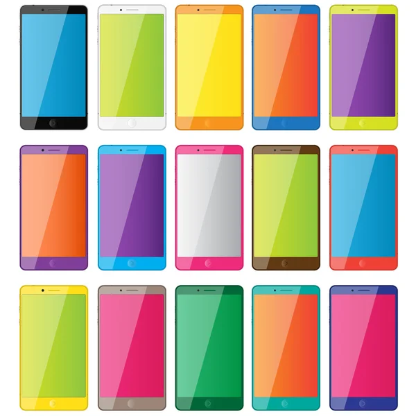 Téléphones colorés — Image vectorielle