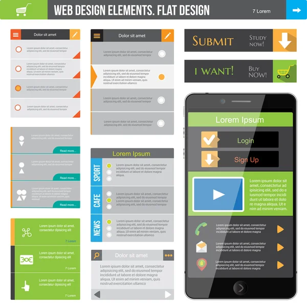 Elementy projektowanie stron internetowych — Wektor stockowy