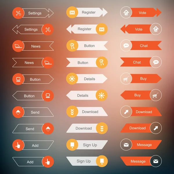 Reeks van de knoppen — Stockvector