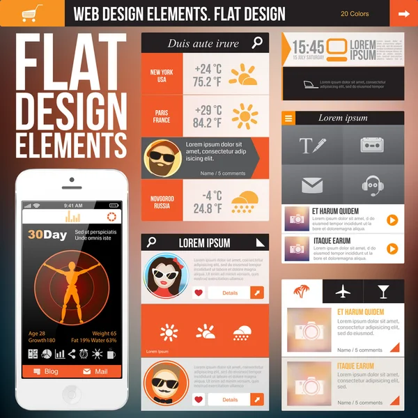 Diseño Web plano — Archivo Imágenes Vectoriales