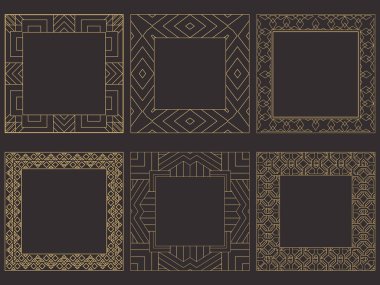 Dairesel çerçeve dekoratif set. Mesaj için yer. Lüks malların, logoların, monogramların tasarım elementlerinin sanat süsü. Vektör illüstrasyonu.