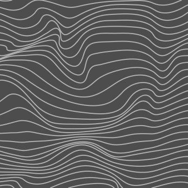 Dalgalı doğrusal soyut doku. Optik çarpıtma yanılsaması olan siyah beyaz bir arka plan. Vektör grafik tasarımı.
