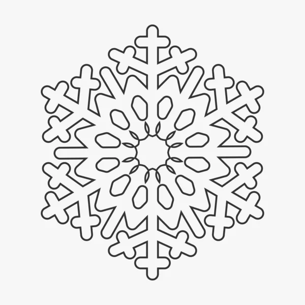 Astratto Fiocco Neve Natale Elemento Design Invernale Isolato Uno Sfondo — Vettoriale Stock