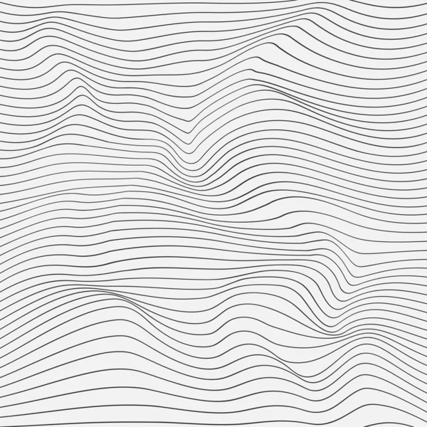 Хвиляста Лінійна Абстрактна Текстура Рельєфний Чорно Білий Фон Оптичною Ілюзією — стоковий вектор
