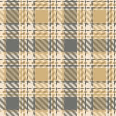 Ekose desenli. Sarı, gri, arka plan kontrol edildi. Tartan kafesi soyut dokusu. Kumaş, gömlek, tekstil, perde ve masa örtüsü üzerine vektör grafikleri.