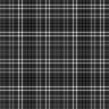 Siyah ve beyaz ekose desenli. Soyut, dikişsiz tartan duvar kağıdı. Modern moda kafes dokusu. Kumaşlar, gömlekler, tekstil ve perdeler üzerindeki baskı vektör grafikleri.