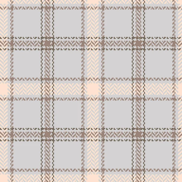 Vérifier Motif Sans Couture Plaid Brun Crème Fond Gris Texture — Image vectorielle