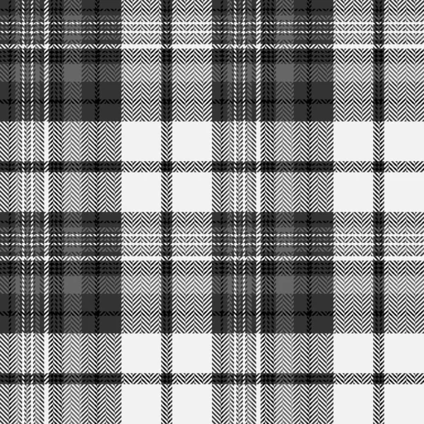 Siyah ve beyaz ekose desenli ringa balığı kemiği. Soyut, dikişsiz tartan duvar kağıdı. Modern moda kafes dokusu. Kumaşlar, gömlekler, tekstil ve perdeler üzerindeki baskı vektör grafikleri.