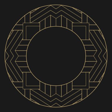 Metin için yeri olan doğrusal dekoratif çerçeve. Minimalist vektör süsü. Monogram, tebrik kartı, düğün davetiyesi. Vektör grafikleri.