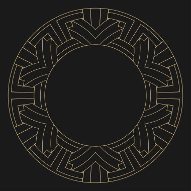 Metin için yeri olan doğrusal dekoratif çerçeve. Minimalist vektör süsü. Monogram, tebrik kartı, düğün davetiyesi. Vektör grafikleri.