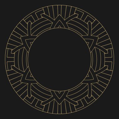 Metin için yeri olan doğrusal dekoratif çerçeve. Minimalist vektör süsü. Monogram, tebrik kartı, düğün davetiyesi. Vektör grafikleri.