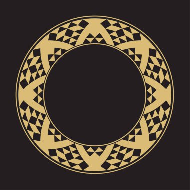 Geometrik dairesel şekilli çerçeveler. Lüks malların, logoların, monogramların tasarım elementlerinin sanat süsü. Vektör illüstrasyonu.