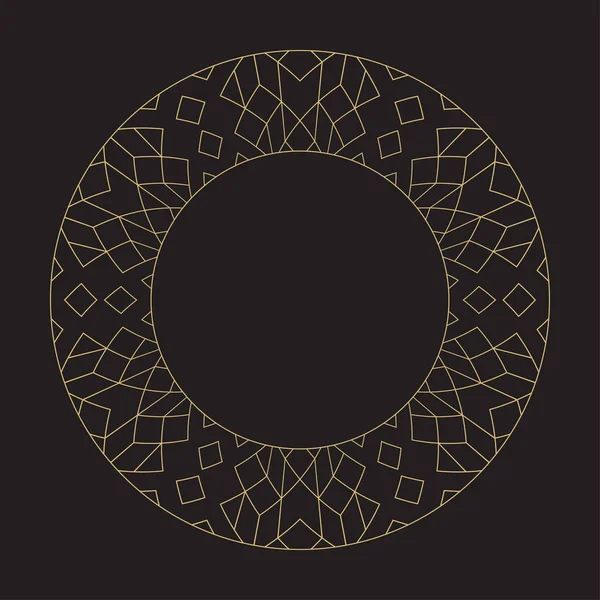 Geometrik dairesel şekilli çerçeveler. Lüks malların, logoların, monogramların tasarım elementlerinin sanat süsü. Vektör illüstrasyonu.