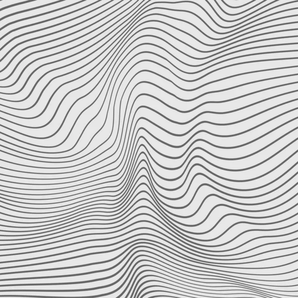 Faliste Monochromatyczne Liniowe Tekstury Abstrakcyjne Tło Ulgi Optyczną Iluzją Zniekształceń — Wektor stockowy